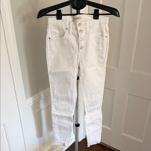 Madewell 10” High-Rise Skinny White Button-Fly Jeans size 27